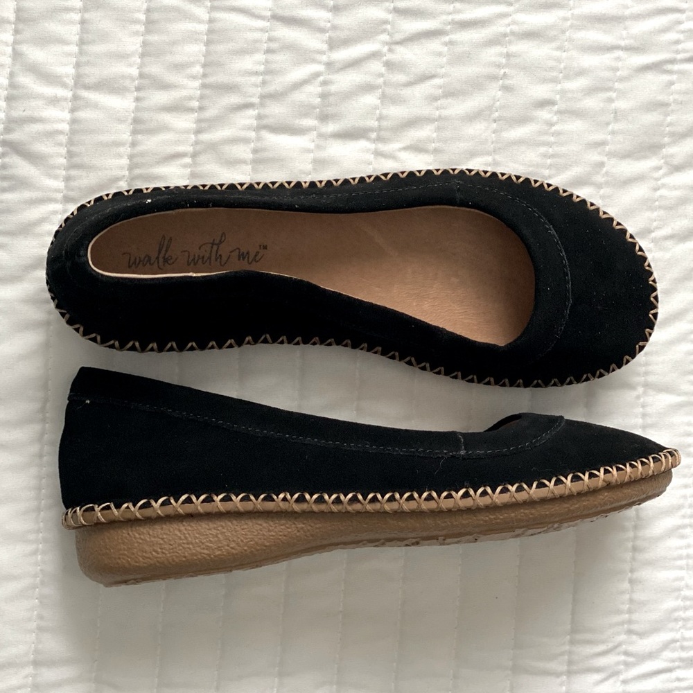 Walk With Me by Coldwater Creek Real Suede Flats